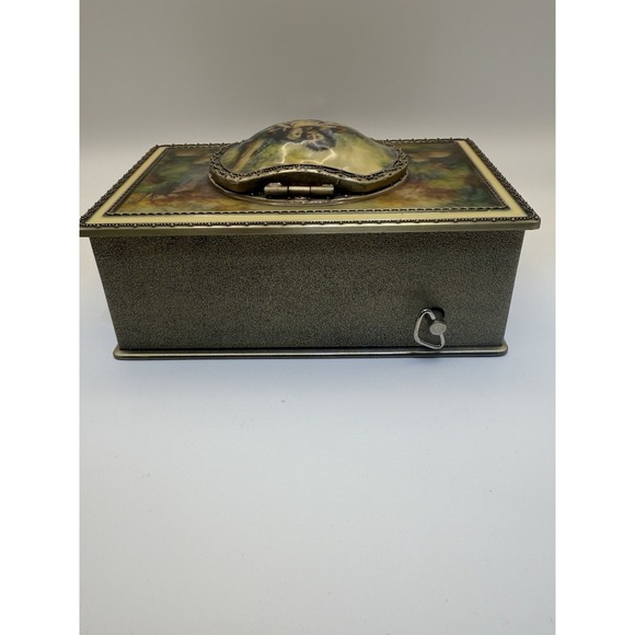 Vtg FSG 2003 Victorian style metal music box wind up humming bird EXCELLENT COND - Picture 6 of 12